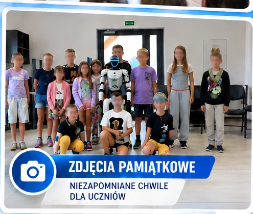 Zdjęcie pamiątkowe z robotem humanoidalnym